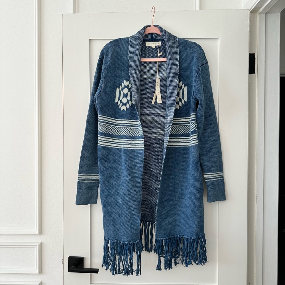 NWT Long Open Cadigan with Tassels